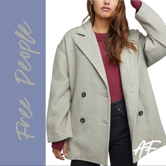 FREE PEOPLE HANNAH SUPER SOFT BLAZER IN OLIVE NWT - Picture 3 of 12